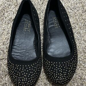 Simply Styled Children’s Black Studded Flats